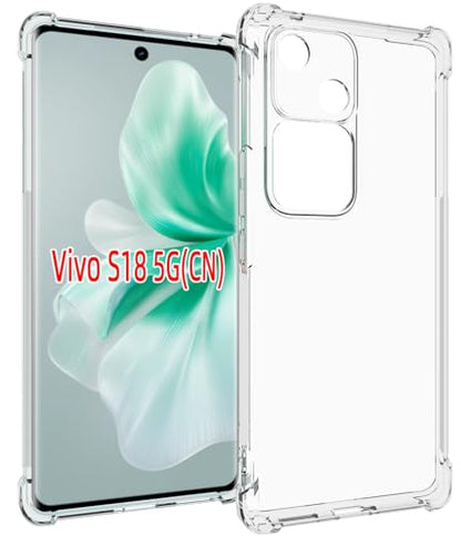 USTIYA Case for Vivo V30 / S18 5G Clear TPU Four Corners Military-Grade Protection Cover Transparent Soft funda