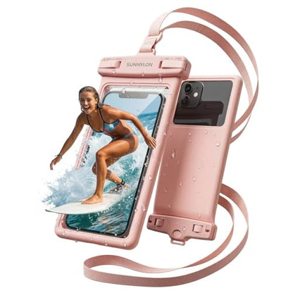 3D Waterproof Phone Pouch, IPX8 100FT Underwater Phone Case,Soft TPU Cell Phone Dry Bag with Lanyard,7 Inch Fits iPhone 17-11 Pro Max, Samsung Galaxy S26/S25/S24 Ultra, Beach Pool (1-Pack Pink) - color: 1-pack pink