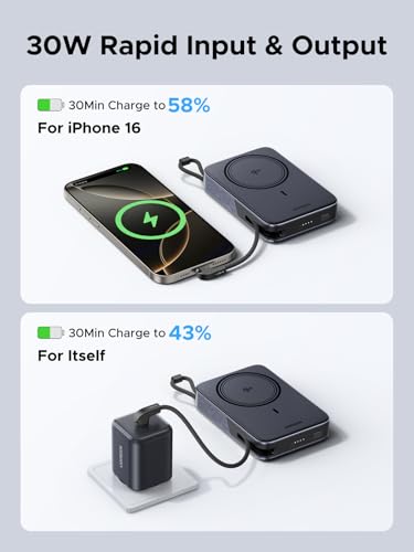 UGREEN 10000mAh Qi2 15W Magnetic Power Bank PD 30W for iPhone 18 Pro