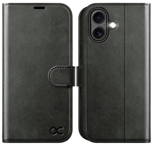 OCASE for iPhone 17 Wallet Case, Card Holder, Graphite | RFID Blocking, Kickstand, Magnetic Closure, PU Leather Flip Folio, Shockproof TPU Shell, Protective Phone Cover (6.3") 2025 - color: Graphite