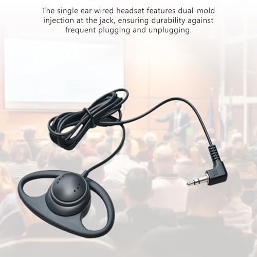 Cuifati Single Ear Headset with 3.5mm L Shaped Plug, Mono Wired Headphone for Laptop, Phone, Call Center, Gaming (2pcs) - size: 2pcs