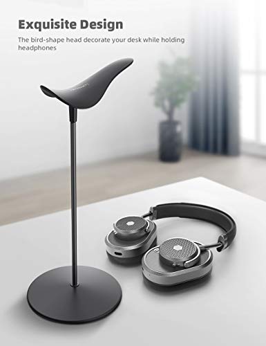 Lamicall Headphone Stand Desktop Headset Holder, Elegant Earphone Stand - color: Black