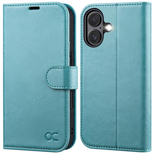 OCASE for iPhone 17 Wallet Case, Card Holder, Ice Blue | RFID Blocking, Kickstand, Magnetic Closure, PU Leather Flip Folio, Shockproof TPU Shell, Protective Phone Cover (6.3") 2025 - color: Ice Blue