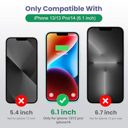 Battery Case for iPhone 14/13/13 Pro (6.1 Inch),Upgraded 7500mAh Ultra-Slim Portable Charging Case Rechargeable Protective Extended Battery Pack for iPhone 14/13/13 Pro Charger Cover-Green - color: Green