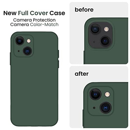FireNova Designed for iPhone 13 Case, Silicone Upgraded [Camera Protection] Phone Case, Soft Anti-Scratch Microfiber Lining Inside, 6.1 inch, Alpine Green - color: Alpine Green, size: Iphone 13