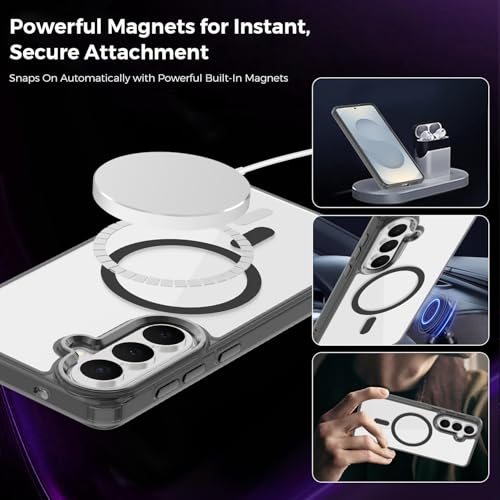 Lunivop for Samsung Galaxy s26 Plus Case Hard [Compatible with Magsafe Wireless Charging] Yellowing Resistant Magnetic Cover Clear para S 26 Plus 6.7 '' 5G 2026 Rugged Best Phone Cases Black - color: Black, size: Compatible with Samsung Galaxy S26 Plus