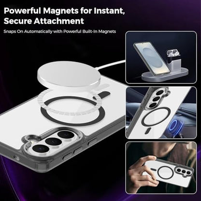 Lunivop for Samsung Galaxy s26 Plus Case Hard [Compatible with Magsafe Wireless Charging] Yellowing Resistant Magnetic Cover Clear para S 26 Plus 6.7 '' 5G 2026 Rugged Best Phone Cases Black - color: Black, size: Compatible with Samsung Galaxy S26 Plus