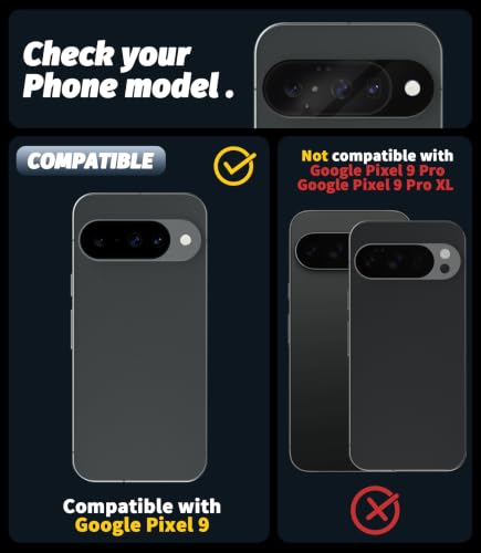 Orzero (5 Pack Camera Lens Protector for Google Pixel 9, Protector de Cámera Tempered Glass 9H Precise Camera Cutouts Anti-Scratch Does Not Affect Night Shots and Flash - size: Google Pixel 9