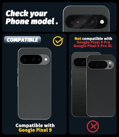 Orzero (5 Pack Camera Lens Protector for Google Pixel 9, Protector de Cámera Tempered Glass 9H Precise Camera Cutouts Anti-Scratch Does Not Affect Night Shots and Flash - size: Google Pixel 9
