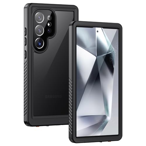 Lanhiem for Samsung Galaxy S24 Ultra Waterproof Case, IP68 Dustproof Built-in Screen Protector, Rugged Full Body Shockproof Protective Cover for Galaxy S24 Ultra 6.8 Inch, Black/Clear - color: Black, size: 6.8" for S24 Ultra