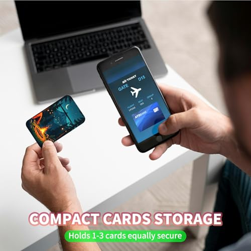 Phone Credit Card Holder Stick on, Cell Phone Pocket Self Adhesive Stretchy Stick on Wallet ID Credit Card Case Pouch Sleeve with Flap for All Smartphones, Dark Mountain Flame - color: Dark Mountain Flame