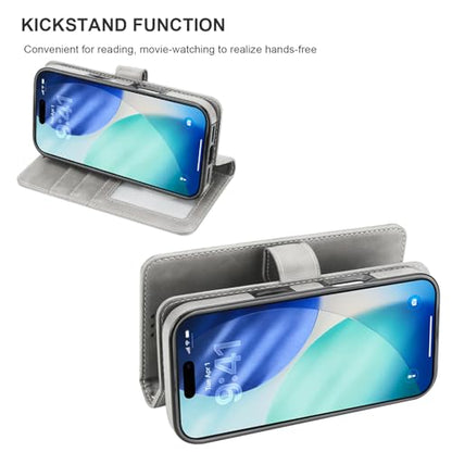 Bocasal for MagSafe Wallet Case Card Holder for iPhone 17, Grey - color: Gray for MagSafe