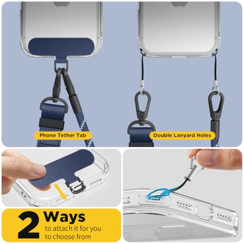 SURPHY Phone Lanyard Crossbody, Phone Strap with Light-Activated Strap Blue - color: Blue