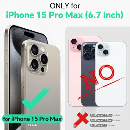 TUCCH 2-in-1 Removable Wallet Case for iPhone 15 Pro Max (6.7"), Light Blue | RFID Blocking, 4 Card Holders, Kickstand, Wireless Charging, Shockproof TPU, PU Leather, Magnetic, Flip Cover - color: Lake Blue (2-in-1 Detachable)