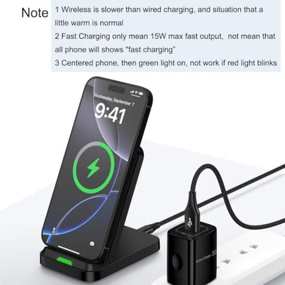 for Google Pixel 9, 10, 11 Pro XL, Wireless Charger Phone Stand Station for - color: Dark Black, style: wireless charger with adapter