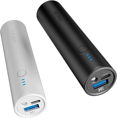 SIXTHGU Portable Charger, Power Bank, S03 2-Pack 5,000mAh Fast Charging USB-C (in&Out) Compatible with iPhone 15/15 Plus/15 Pro/15 Pro Max, iPhone 14/13 Series and Android Phone - color: Black and White