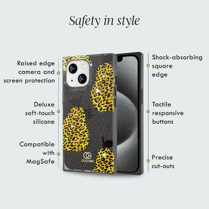 COCOMII Rectangle for iPhone 15 Case, Leopard Pear | Compatible with MagSafe Wireless Charging, Shockproof 10ft Drop Protection, Camera & Screen Protection, Premium Glossy Finish - color: Leopard Pear, size: iPhone 15 (6.1")