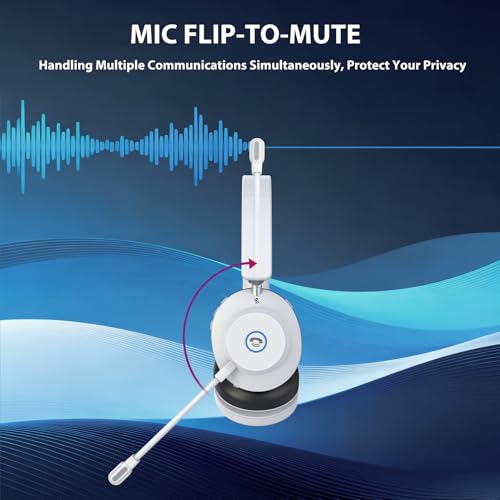 Bluetooth Headset with Microphone, Wireless Headset AI Noise Cancelling