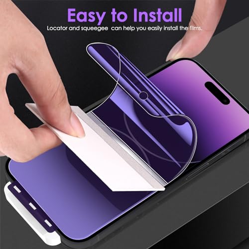 [3 Pack for iPhone 15 Pro Max Privacy Screen Protector (NOT Glass), [Anti-Spy][Anti Blue Light] Soft Hydrogel Film Screen Protector for iPhone 15 Pro Max/15 Plus - Purple - size: iPhone 15 Pro Max/15 Plus