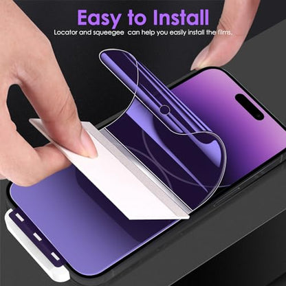 [3 Pack for iPhone 15 Pro Max Privacy Screen Protector (NOT Glass), [Anti-Spy][Anti Blue Light] Soft Hydrogel Film Screen Protector for iPhone 15 Pro Max/15 Plus - Purple - size: iPhone 15 Pro Max/15 Plus