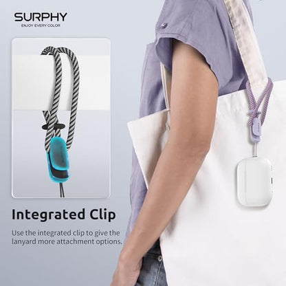 SURPHY 3 Pack Phone Wrist Strap, Phone Lanyard with Cellphone Tether Tab - color: Black & Lilac & Gray