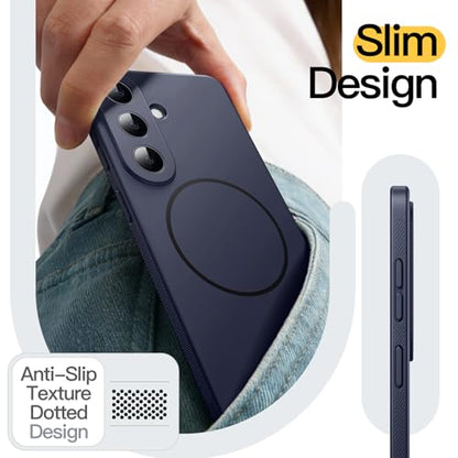 JETech Slim Magnetic Case for Samsung Galaxy S26, Anti-Slip, Deep Blue | Compatible with MagSafe, Full Camera Lens Protection, Soft TPU Cover, Shockproof - color: Deep Blue, size: Galaxy S26
