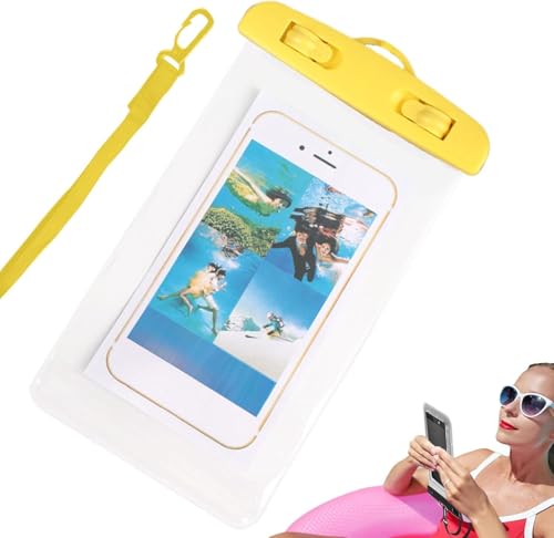 Phone Waterproof Pouch Touchscreen Compatible Cycling Smartphone Bag for Beach Cruise Vacation Swimming Kayaking Diving Travel Yellow - color: Yellow