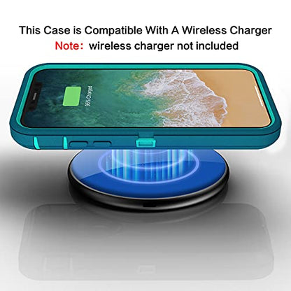 MXX Compatible with iPhone Xr Case, 3-Layer Super Protective Full Heavy Duty Body Tough Rugged Bumper Cover, Shock & Dust Proof, Designed for Apple Xr Phone Case 6.1" Turquoise - color: Turquoise