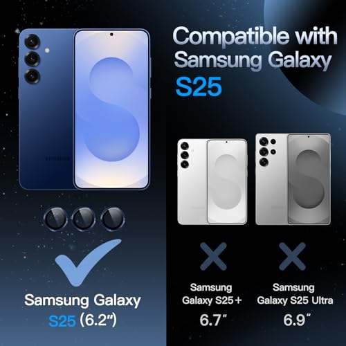 JETech Camera Lens Protector for Samsung Galaxy S25, Navy, 1 Set - color: Navy
