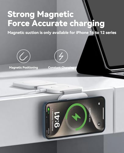 3 in 1 Charging Station for Apple, Foldable Magnetic Wireless Charger Dock - size: 15W White 1Pack