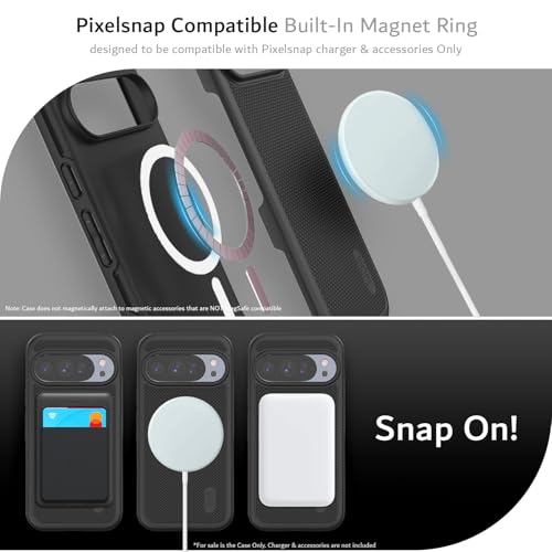 TUDIA for Google Pixel 10 / Pixel 10 Pro Case 2025, MergeGrip [Compatible with Magsafe & Pixelsnap] Cases – [Military Grade Drop Tested] Dual Layer Slim Shockproof Heavy Duty Protection - Black - color: Black, size: Pixelsnap 10 / 10 Pro