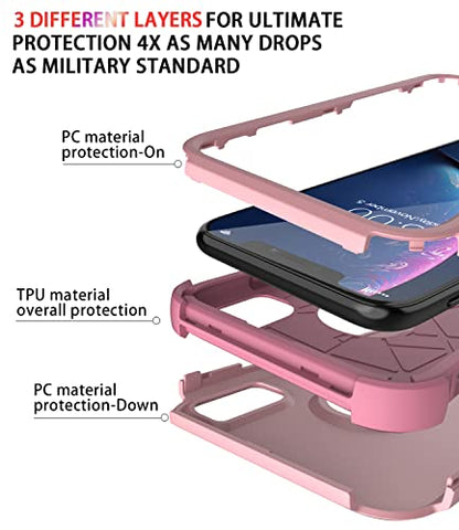 Diverbox for iPhone Xr Case [Shockproof] [Dropproof] [Dust-Proof],Heavy Duty Protection Phone Case Cover for Apple iPhone XR (Pink) - color: Pink-3in1