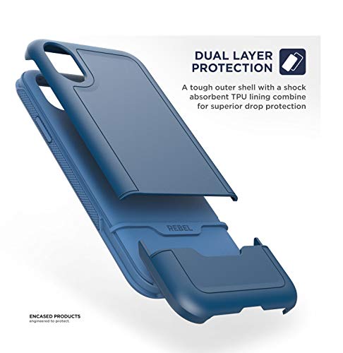 ENCASED iPhone XR Heavy Duty Protective Case [Military Grade] Full-Body Rugged Impact Protection (Rebel Blue) - color: Blue