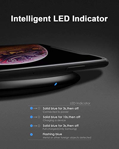 NANAMI Fast Wireless Charger, Qi-Certified 15W Max Wireless Charging Pad, Compatible with iPhone 17/17 Air/16/15/14/13/13 Pro Max, Phone Charger for Samsung Galaxy S25/S24/S23/S22/S21& Airpods Pro