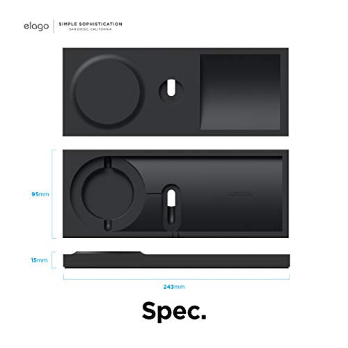 elago Charging Tray Duo for MagSafe & Apple Watch Chargers - color: Black