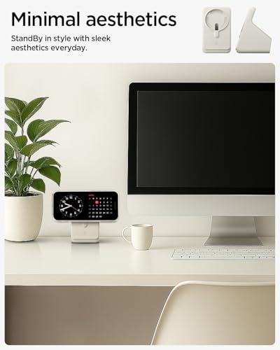 Spigen for MagSafe Charger (25W) Stand Holder Case Nightstand MagFit - color: Dune Beige, size: MagFit