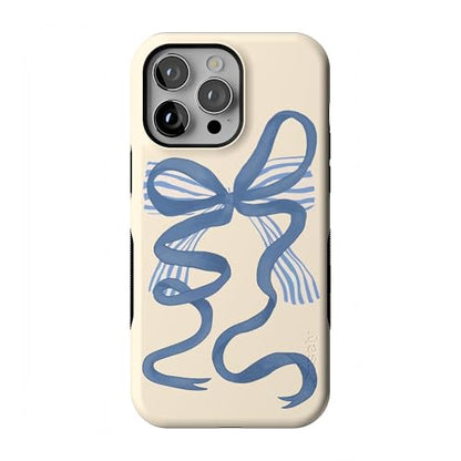 Casely iPhone 14 Pro Max Case | Heartstrings | Blue Bow | Bold Protective Design | Compatible with MagSafe - color: Heartstrings | Blue Bow