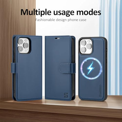 Shieldtop Compatible with MagSafe iPhone 13 Pro Wallet Case,Blue - color: Blue, size: iPhone 13 Pro - 6.1"