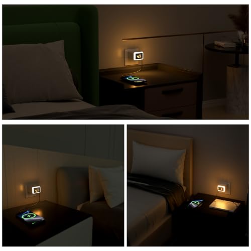 45W USB C Charger Block,USB C Travel Wall Charger with Night Light(Touch Switch),GaN 2 Port Fast Charging for iPhone 17/17 Pro/17 Pro Max/16/15/14/13/12,iPad,Samsung Galaxy S25 S24 S23