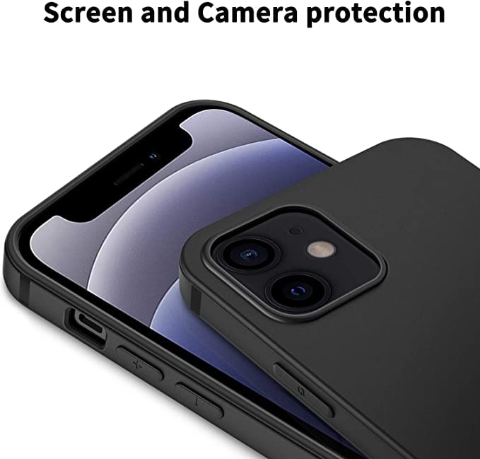LRK Ultra Thin Black Case Compatible with iPhone 12 Mini: Slim, Soft, and Flexible (NOT Hard) [Matte Finish] Protective Black Phone Cover for iPhone 12 Mini, 5.4 Inch - Matte Black - size: iPhone 12 Mini