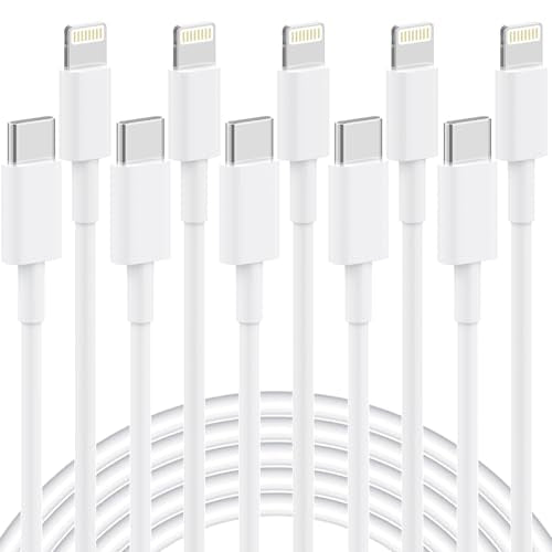 5 Pack 6FT USB C to Lightning Cable, [Apple MFi Certified] Fast Charging