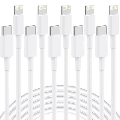 5 Pack 6FT USB C to Lightning Cable, [Apple MFi Certified] Fast Charging