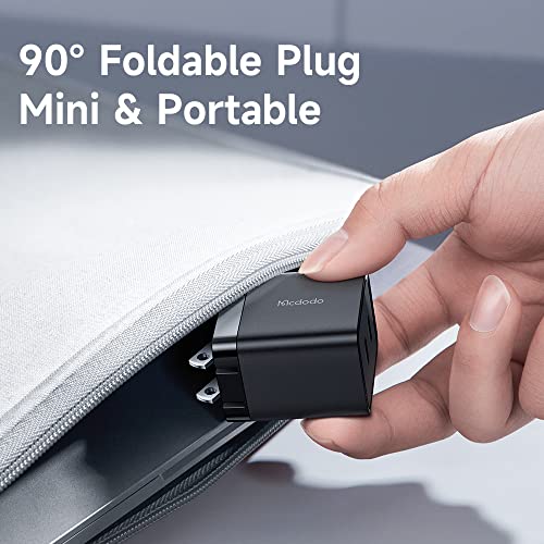 mcdodo 40W Dual USB C Charger Block Foldable USB-C Fast Charging Wall Charger Power Adapter for iPhone 16 15 Pro ProMax Plus,Galaxy,MacBook,iPad and More