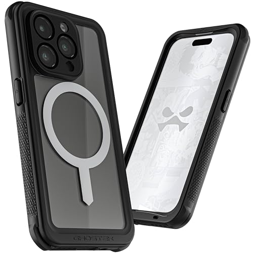 Ghostek Nautical Waterproof Apple iPhone 15 Pro Case with Holster Belt Clip - Screen & Camera Protector, MagSafe Compatible, Rugged Heavy Duty (6.1 Inch, Clear) - color: Clear, size: iPhone 15 Pro