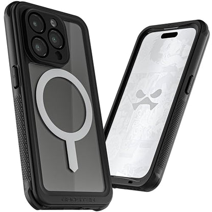 Ghostek Nautical Waterproof Apple iPhone 15 Pro Case with Holster Belt Clip - Screen & Camera Protector, MagSafe Compatible, Rugged Heavy Duty (6.1 Inch, Clear) - color: Clear, size: iPhone 15 Pro