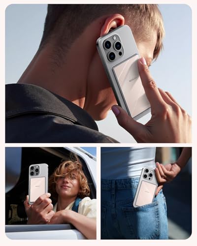 Kuulaa Power Bank 5000mAh 20W, Portable Charger Ultra Slim Magsafe Power Bank with LED Lights, Magnetic Wireless Chargeur Portatif Powerbank Compatible with iPhone 16/15/14/13/12 - Mirror Pink - color: Pink