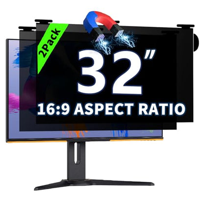 2 Pack Magnetic Hanging Computer Privacy Screen 32'' for 16:9 Aspect Ratio - color: 2 Pack Magnetic Hanging 32 Inch for 16:9