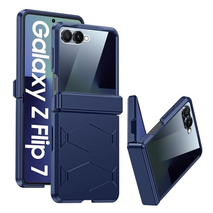 GooseBox for Samsung Galaxy Z Flip 7 Case,Built-in Privacy Screen Protector&Hinge Protection Shockproof All-Inclusive Smartphone Cover for Samsung Galaxy Z Flip 7(Blue) - color: Flip7-Blue FKP