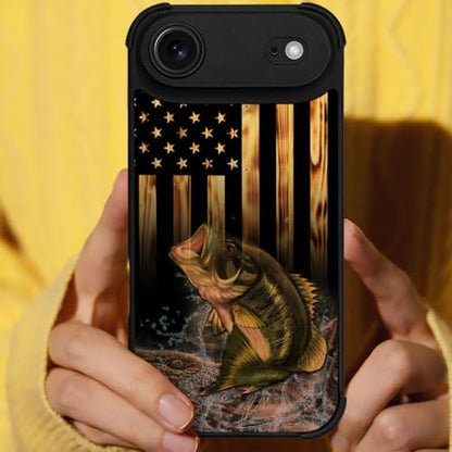 DJSOK Case for iPhone 17 Air,Compatible with MagSafe,Anti-Scratch Shockproof Case,Wood American Flag Fish - color: Wood American Flag Fish, size: iPhone 17 Air