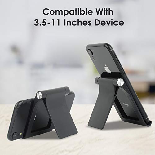 Cell Phone Stand Holder Multi-Angle Adjustable Phone Desk Stand Tablet Holder for iPhone 17 16 15 14 13 12 11 Pro Max XS XR 8 Plus 6 7 Galaxy S22 S21 S20 S10 S9 Edge Android Smartphone - color: Black